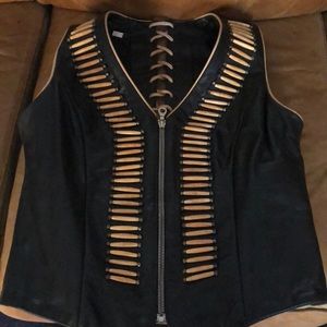 Leather vest top